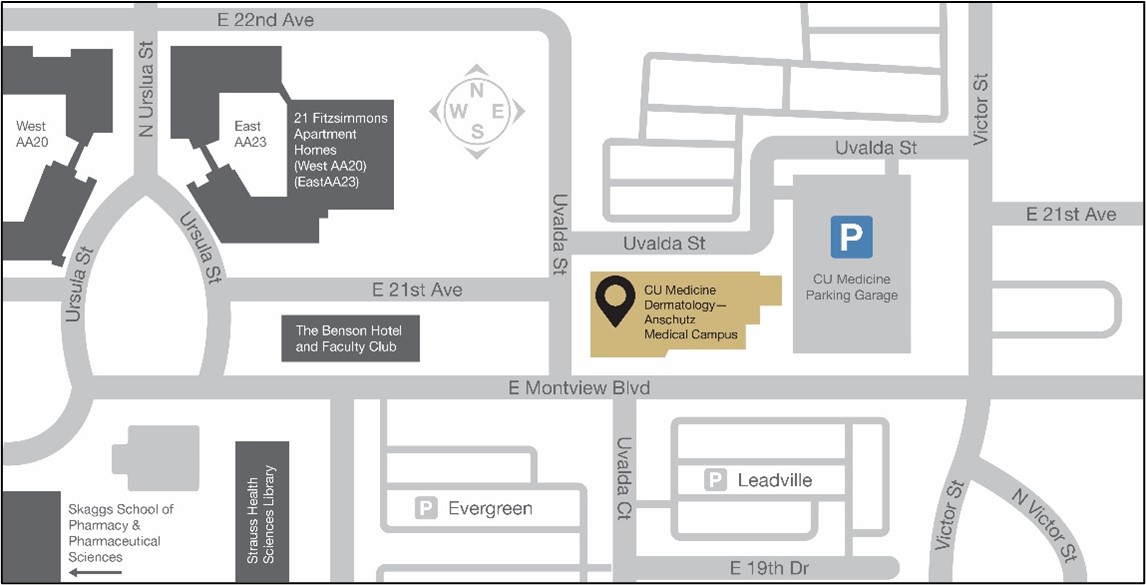 Diagram of Parking on the Anschutz Medical Campus